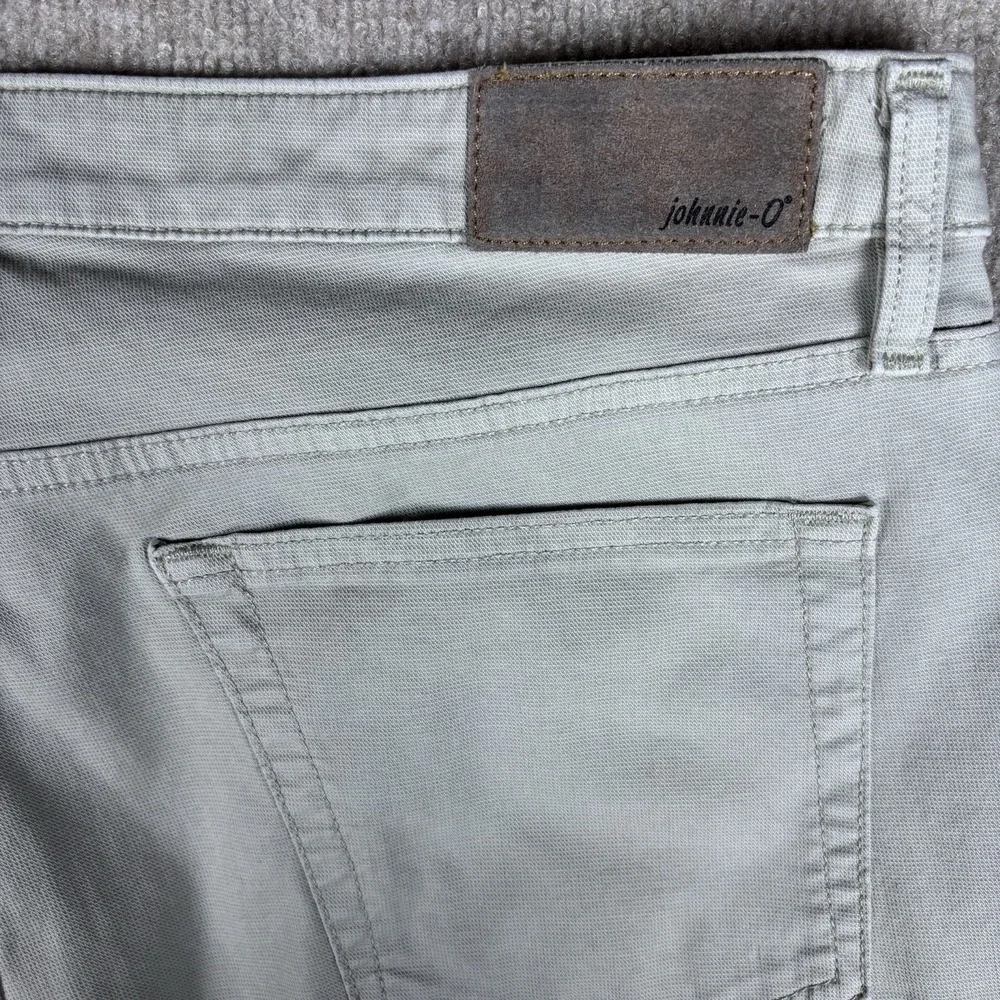 Johnnie-O 35x32 Light Gray Stretch 5 Pocket Pants Mens Straight Casual Golf